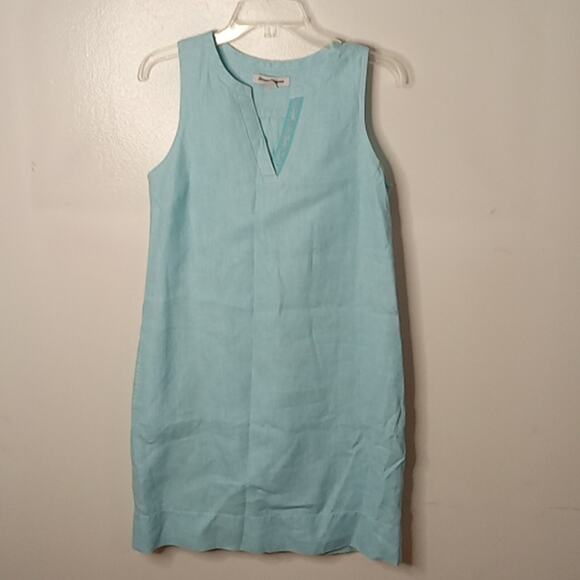 Tommy Bahama Women's S/P Palm-A-Dora Split Neck Sheath Dress. Pockets 100% Linen - Picture 1 of 11